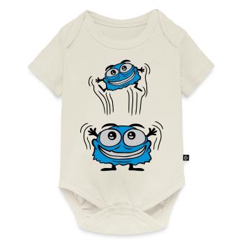 Papa Monster throws child - Baby Premium short-sleeve bodysuit - off white - Front