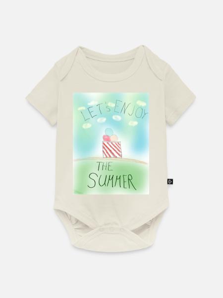 Lets enjoy the summer - Baby Premium Kurzarmbody - Naturweiß