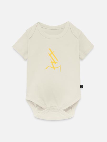 Gelbe Abstraktheit - Baby Premium Kurzarmbody - Naturweiß