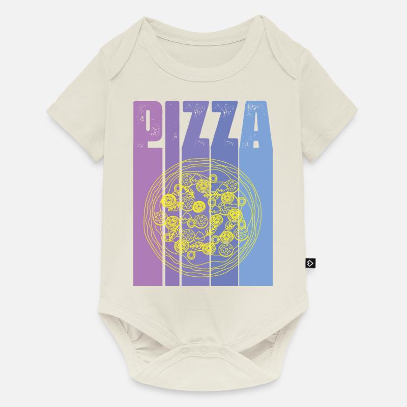 Pizza - Baby Premium Kurzarmbody - Naturweiß