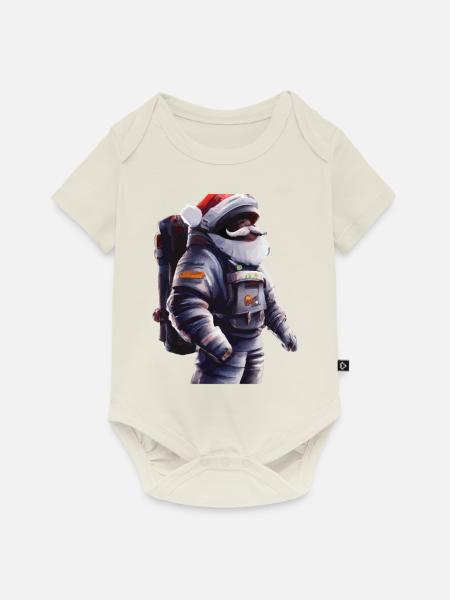 Weihnachtsmann im Raumanzug Geschenkidee - Baby Premium Kurzarmbody - Naturweiß
