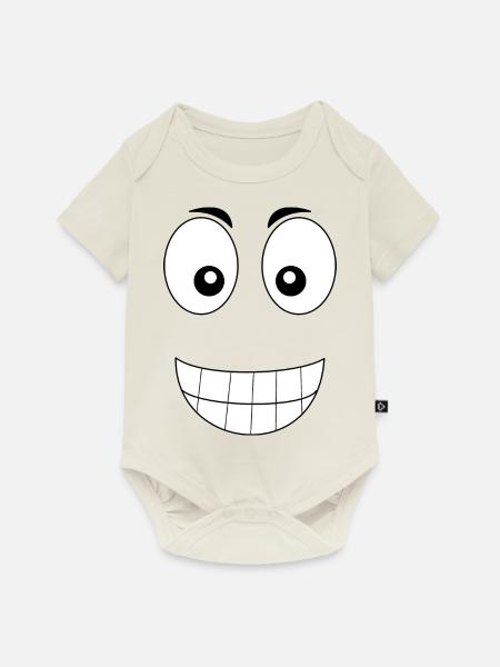 Lächeln - Baby Premium Kurzarmbody - Naturweiß