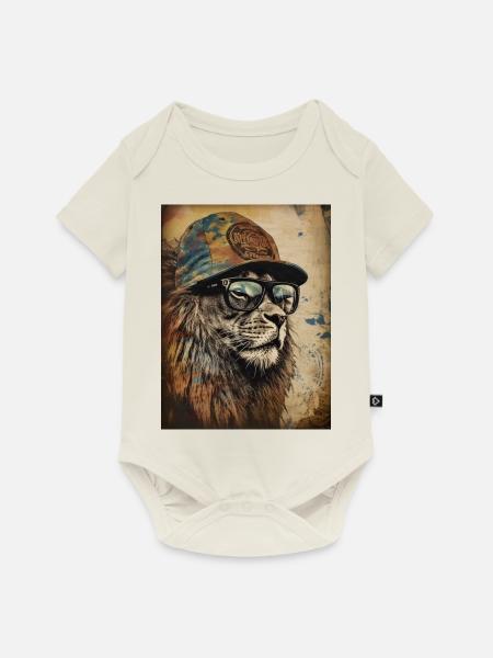 Tierischer Stil - Baby Premium Kurzarmbody - Naturweiß