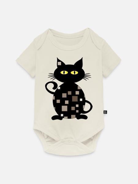 Katze - Baby Premium Kurzarmbody - Naturweiß