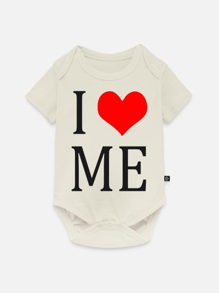 I LOVE ME - Baby Premium Kurzarmbody - Naturweiß