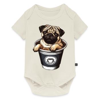 Carlin Chien dans Tasse À Café Buveur De Café - Body à manches courtes Premium Bébé - blanc cassé - Devant