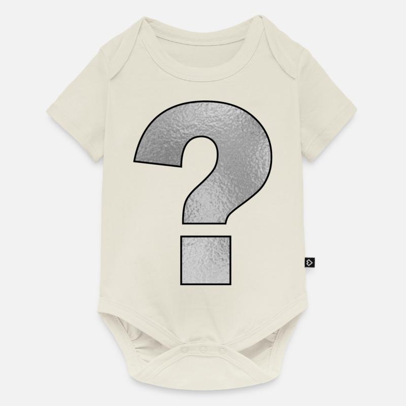 Punctuation Mark Question Mark Silver - Baby Premium short-sleeve bodysuit - off white