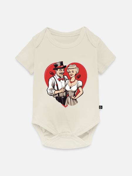 Valentine Couple - Baby Premium Kurzarmbody - Naturweiß