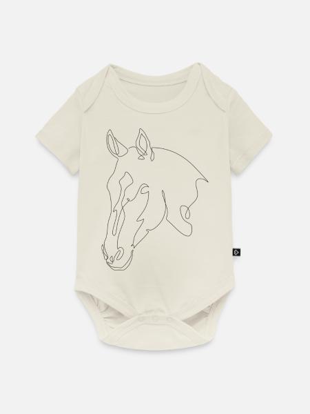 Pferdekopf Flarouge - Baby Premium Kurzarmbody - Naturweiß