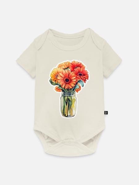 Gerbera Daisies - Baby Premium Kurzarmbody - Naturweiß