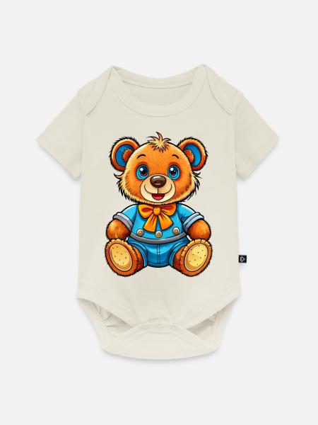 Schmucker Teddy - Baby Premium Kurzarmbody - Naturweiß