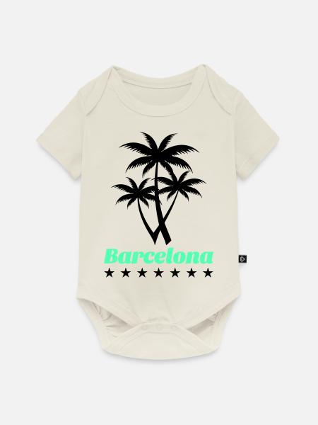 barcelona - Baby Premium Kurzarmbody - Naturweiß
