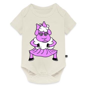 Sheep Girl Woman Female Pretty Tired Dancing Skirt - Baby Premium short-sleeve bodysuit - off white - Front