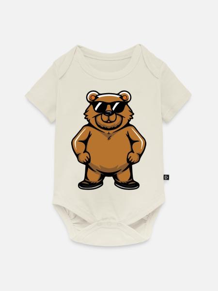 Bär Tier - Baby Premium Kurzarmbody - Naturweiß