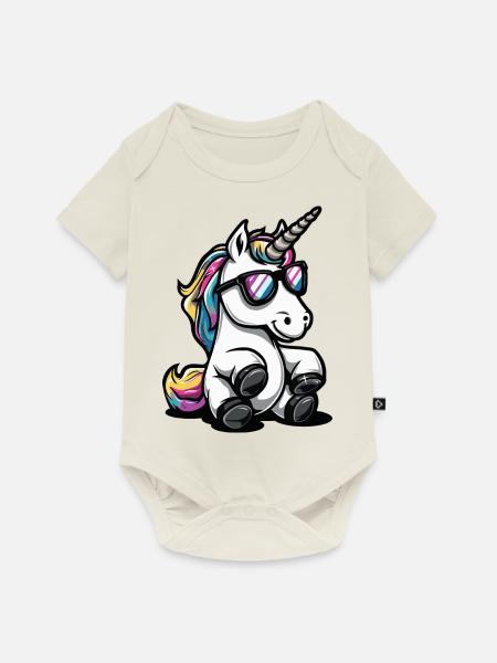 Einhorn Tier - Baby Premium Kurzarmbody - Naturweiß