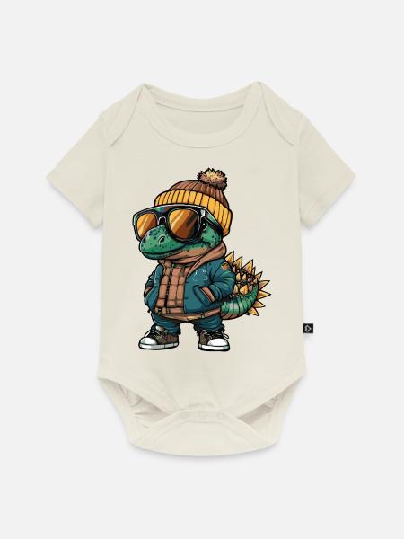 Dinosaurier stegosaurus Cool Comic - Baby Premium Kurzarmbody - Naturweiß