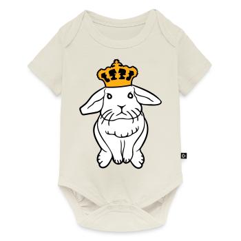 Royal Bunny Crown King Queen Prince Princess - Baby Premium short-sleeve bodysuit - off white - Front
