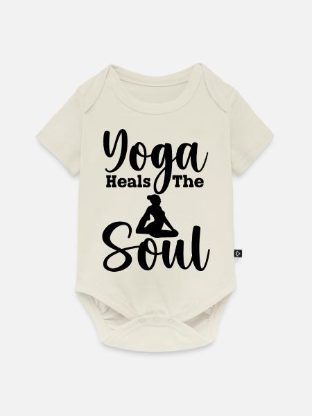 Yoga heals the soul - Baby Premium Kurzarmbody - Naturweiß
