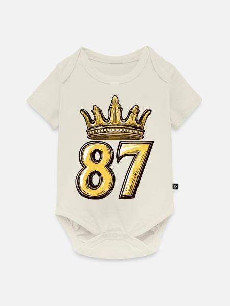 87 Zahl Krone - Baby Premium Kurzarmbody - Naturweiß