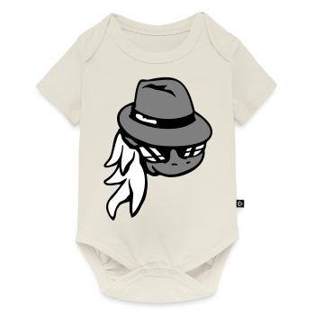 Cheval Gangster Chapeau Lunettes de soleil Criminal Cool - Body à manches courtes Premium Bébé - blanc cassé - Devant