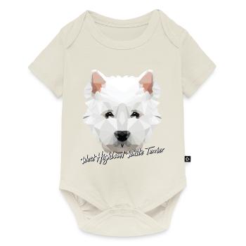 West Highland White Terrier Low Poly Gift - Body à manches courtes Premium Bébé - blanc cassé - Devant