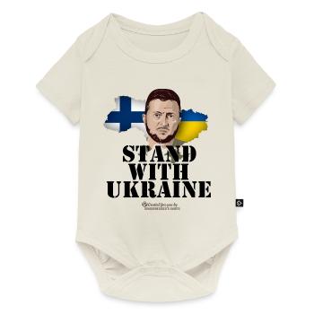 Ukraine Finland Supporters T-Shirt - Baby Premium short-sleeve bodysuit - off white - Front