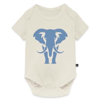 Logo blanc Elephant Silhouette - Body à manches courtes Premium Bébé - blanc cassé - Devant