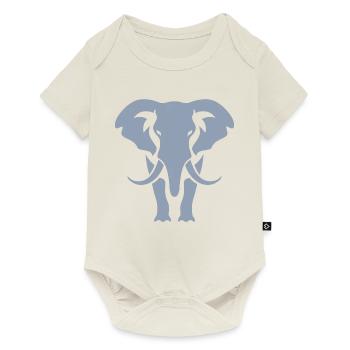Logo blanc Elephant Silhouette - Body à manches courtes Premium Bébé - blanc cassé - Devant