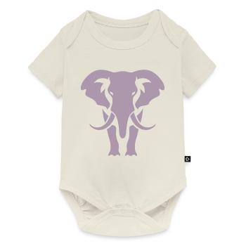 Silhouette d’éléphant Logo blanc - Body à manches courtes Premium Bébé - blanc cassé - Devant