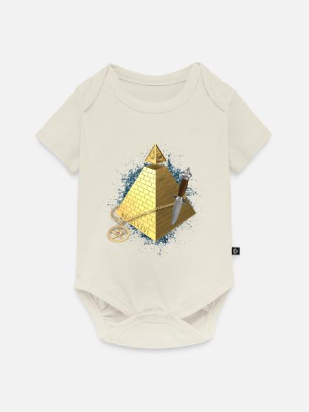 Gold illuminati - Baby Premium Kurzarmbody - Naturweiß