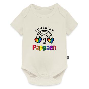 Loved by two Pappaen – Pride from birth - Baby Premium short-sleeve bodysuit - off white - Front