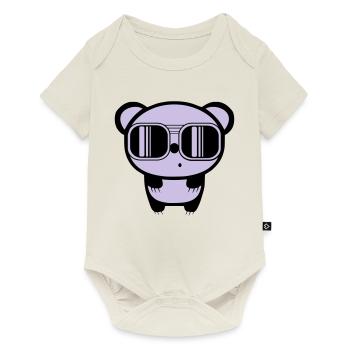 dessin panda - Body à manches courtes Premium Bébé - blanc cassé - Devant