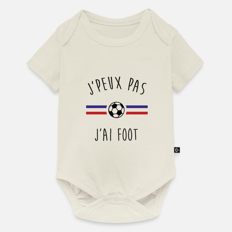 J'peux pas j'ai foot - Body à manches courtes Premium Bébé - blanc cassé