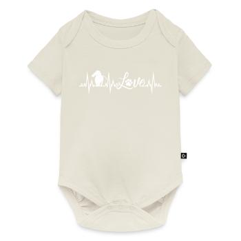 Battements de cœur de teckel - Body à manches courtes Premium Bébé - blanc cassé - Devant