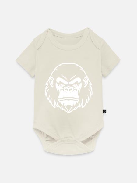 Gorilla Kopf - Baby Premium Kurzarmbody - Naturweiß
