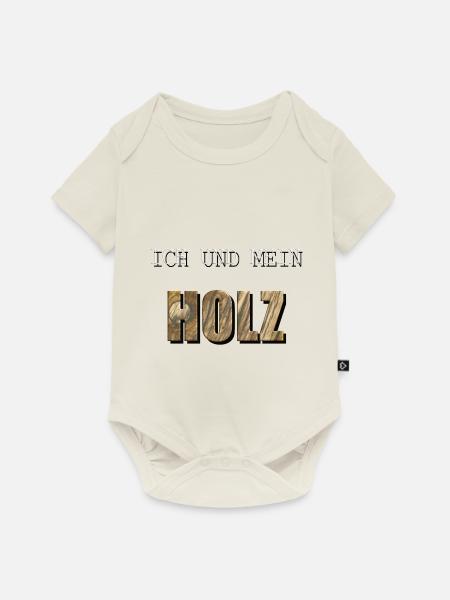 ICH UND MEIN HOLZ - Baby Premium Kurzarmbody - Naturweiß