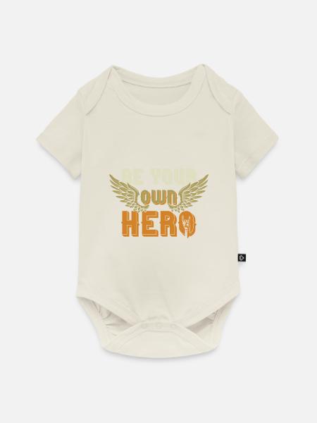 Hero - Baby Premium Kurzarmbody - Naturweiß