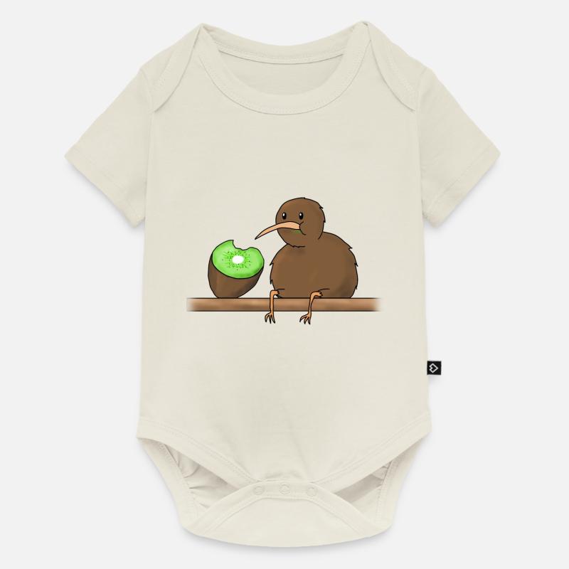 kiwi mangeant un kiwi - Body à manches courtes Premium Bébé - blanc cassé