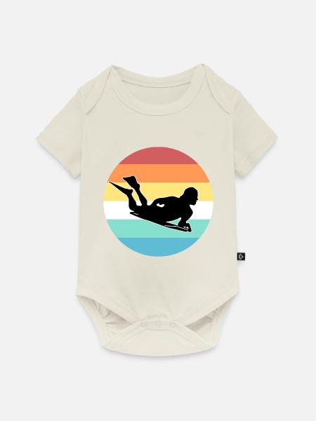 Bodyboarding - Baby Premium Kurzarmbody - Naturweiß