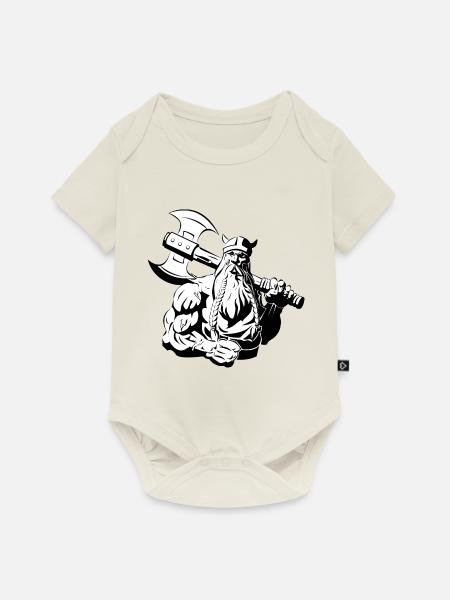 Wikinger - Baby Premium Kurzarmbody - Naturweiß