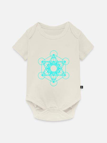 Metatrons Würfel 16 - Baby Premium Kurzarmbody - Naturweiß
