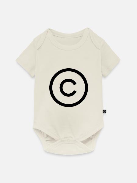 Copyright Symbol - Baby Premium Kurzarmbody - Naturweiß