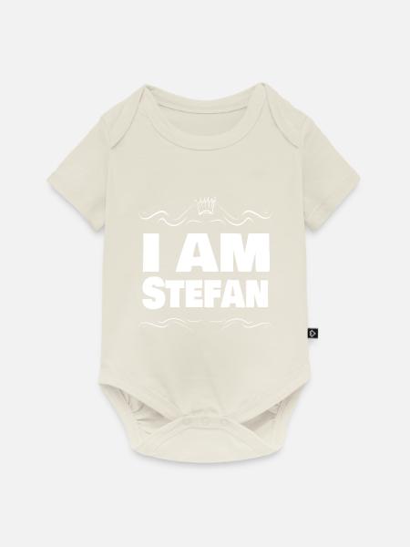 Koenig Stefan Name - Baby Premium Kurzarmbody - Naturweiß