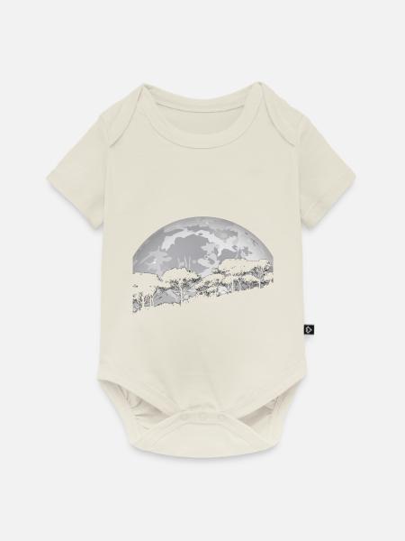 Wald im Mondlicht - Baby Premium Kurzarmbody - Naturweiß