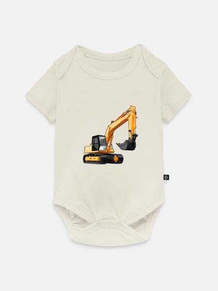 Bagger Geschenk Geschenkidee - Baby Premium Kurzarmbody - Naturweiß