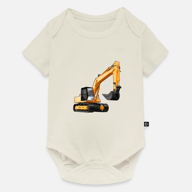 Bagger Geschenk Geschenkidee - Baby Premium Kurzarmbody - Naturweiß