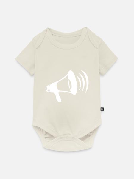 Megafon weiß - Baby Premium Kurzarmbody - Naturweiß