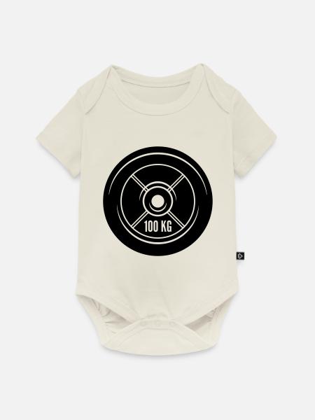 hantel icon gewichte - Baby Premium Kurzarmbody - Naturweiß