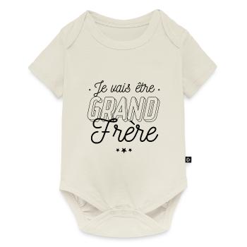 Je vais être grand frère - Body à manches courtes Premium Bébé - blanc cassé - Devant