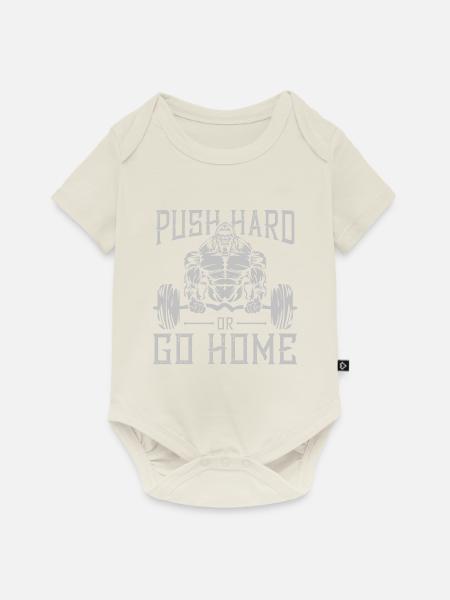 Gorilla Beast Silberrücken Push - Baby Premium Kurzarmbody - Naturweiß